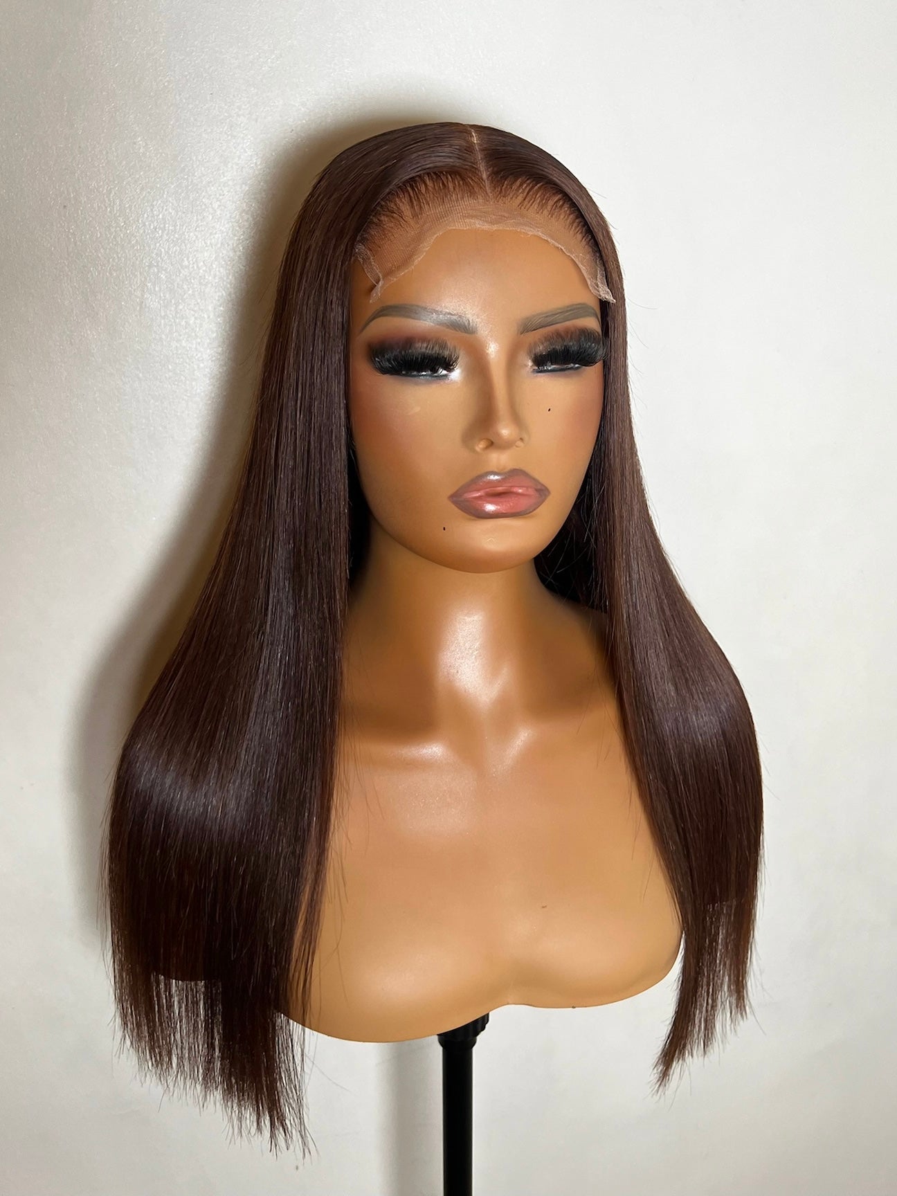 Michelle - Chocolate (Colour 4) 18" Middle Part Blunt Cut Wig (In Stock)