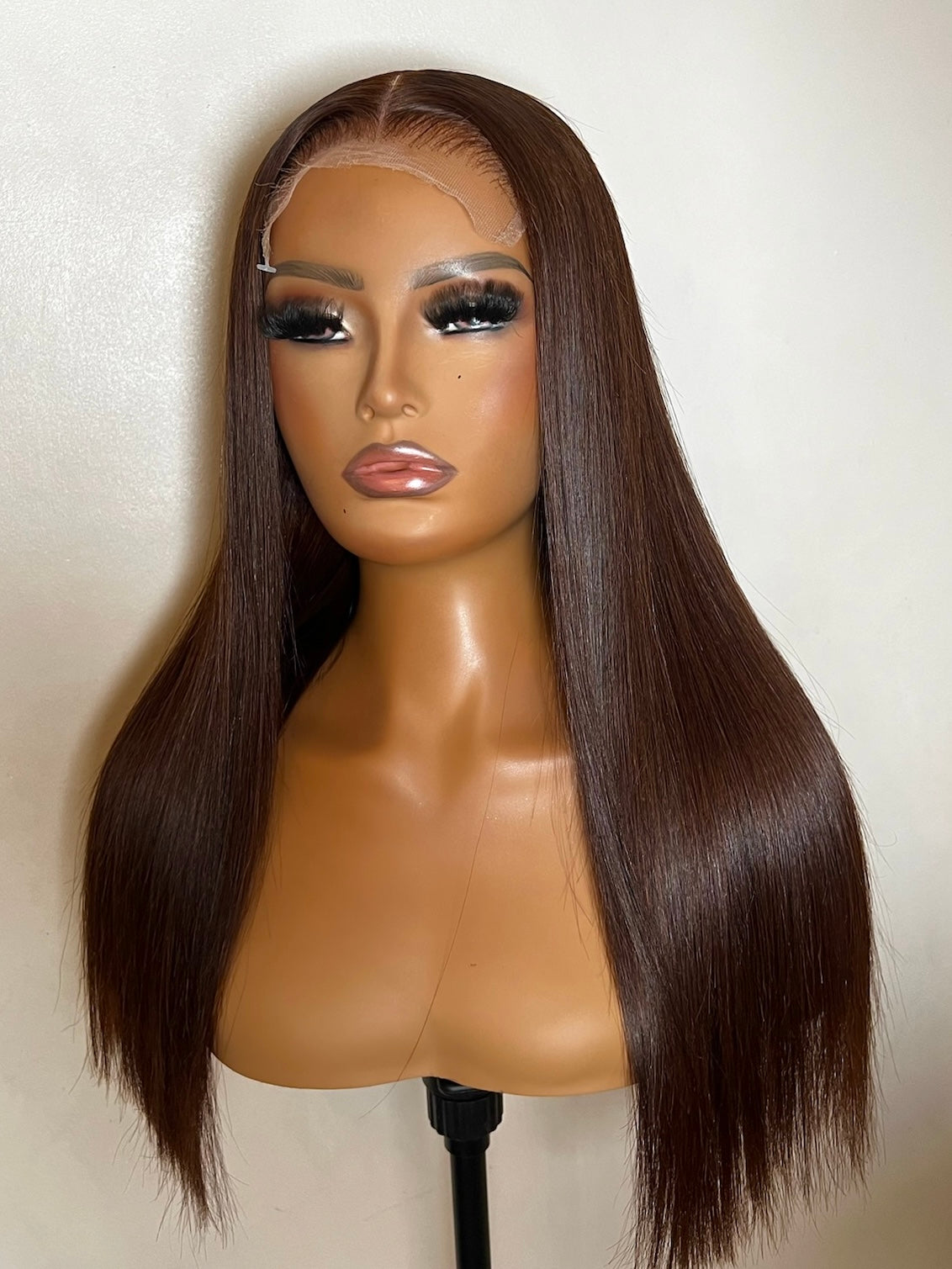 Michelle - Chocolate (Colour 4) 18" Middle Part Blunt Cut Wig (In Stock)