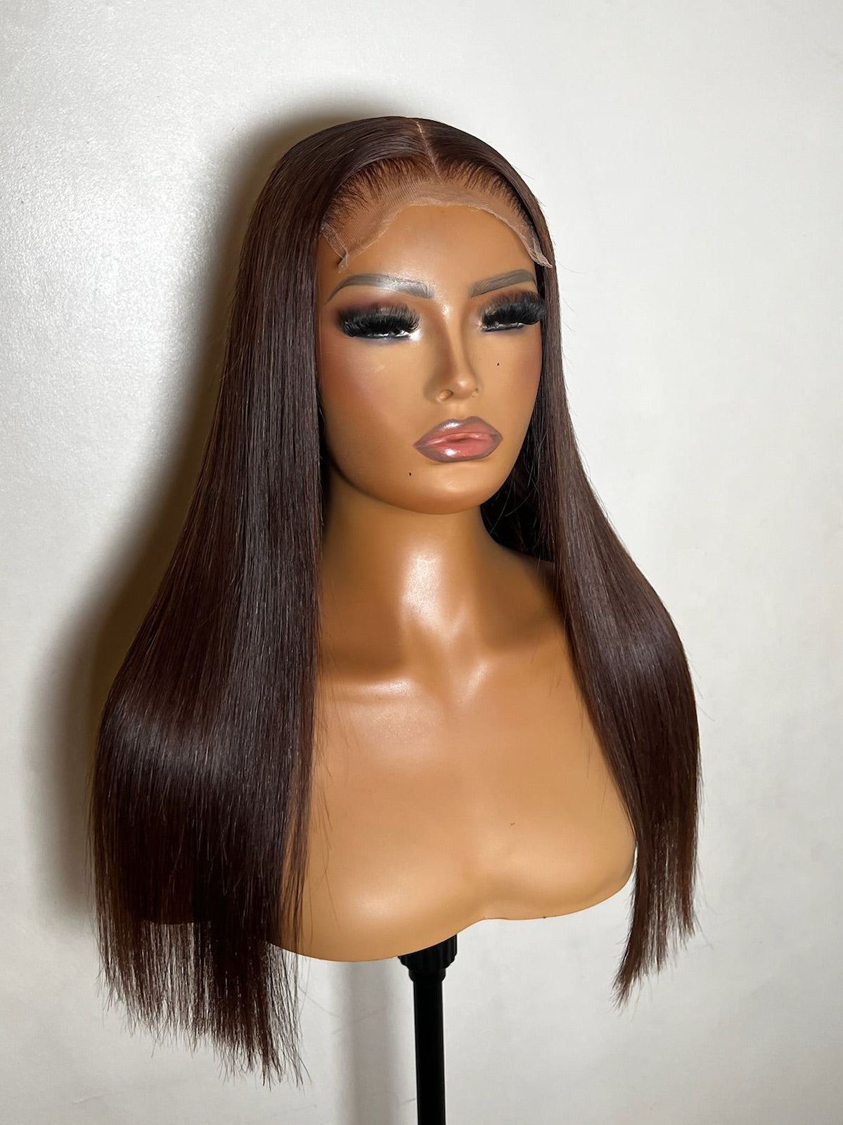 Michelle - Chocolate (Colour 4) 18" Middle Part Blunt Cut Wig (In Stock)