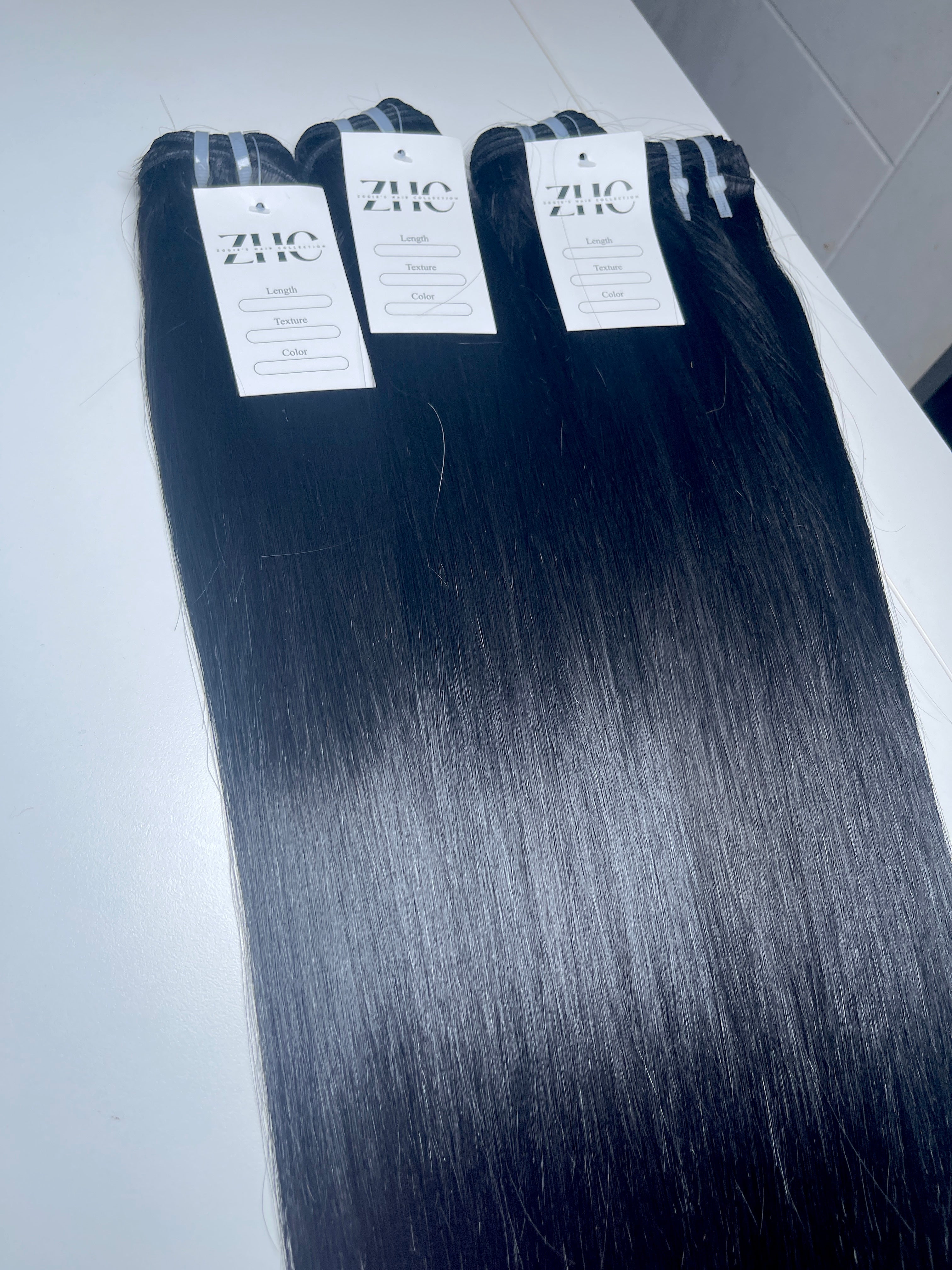 4 Bundles — Jet Black Raw One Donor Hair