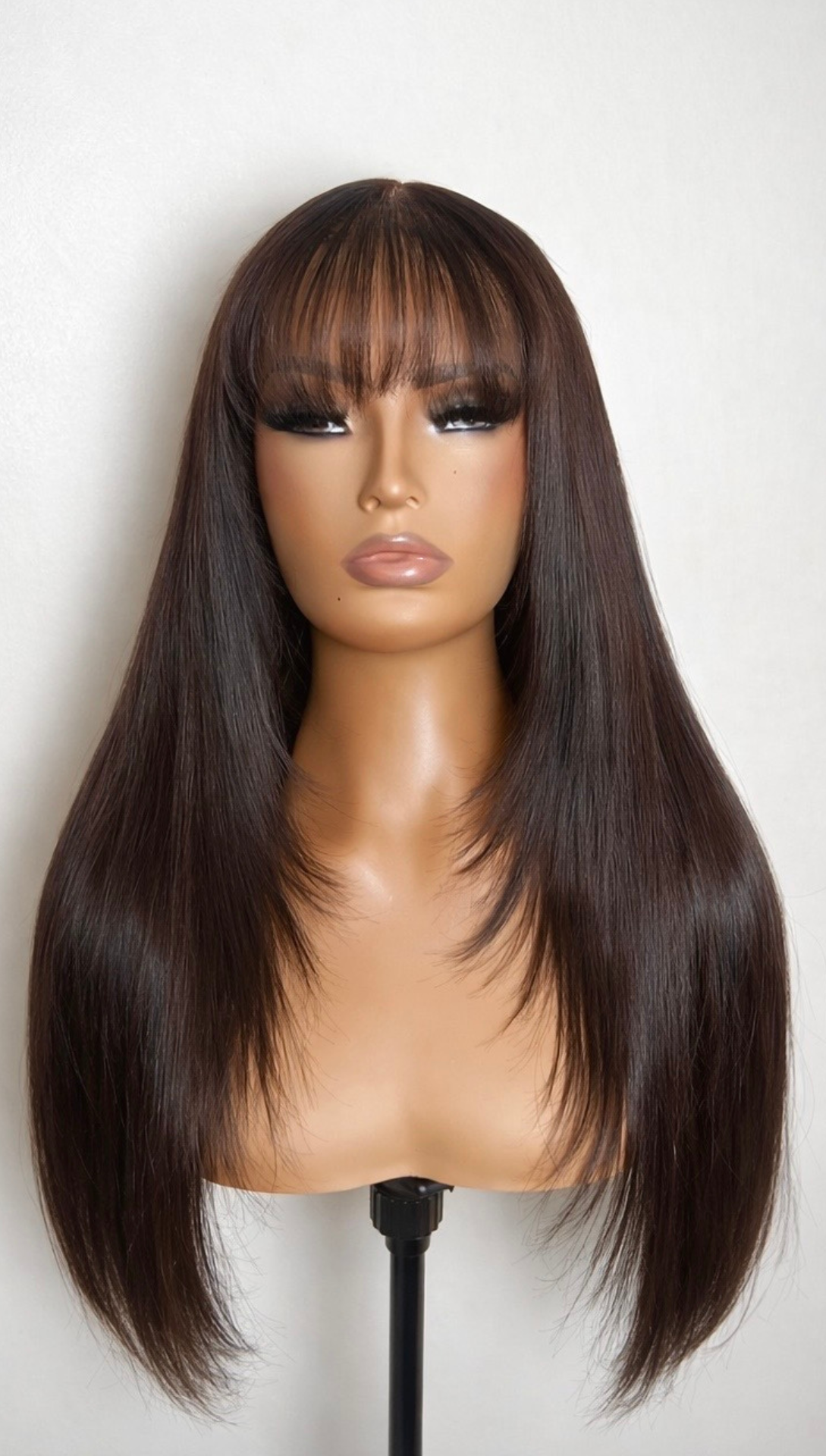 Alexis - Wispy Fringe + Layered Wig In Stock (Dark Chocolate Wig)
