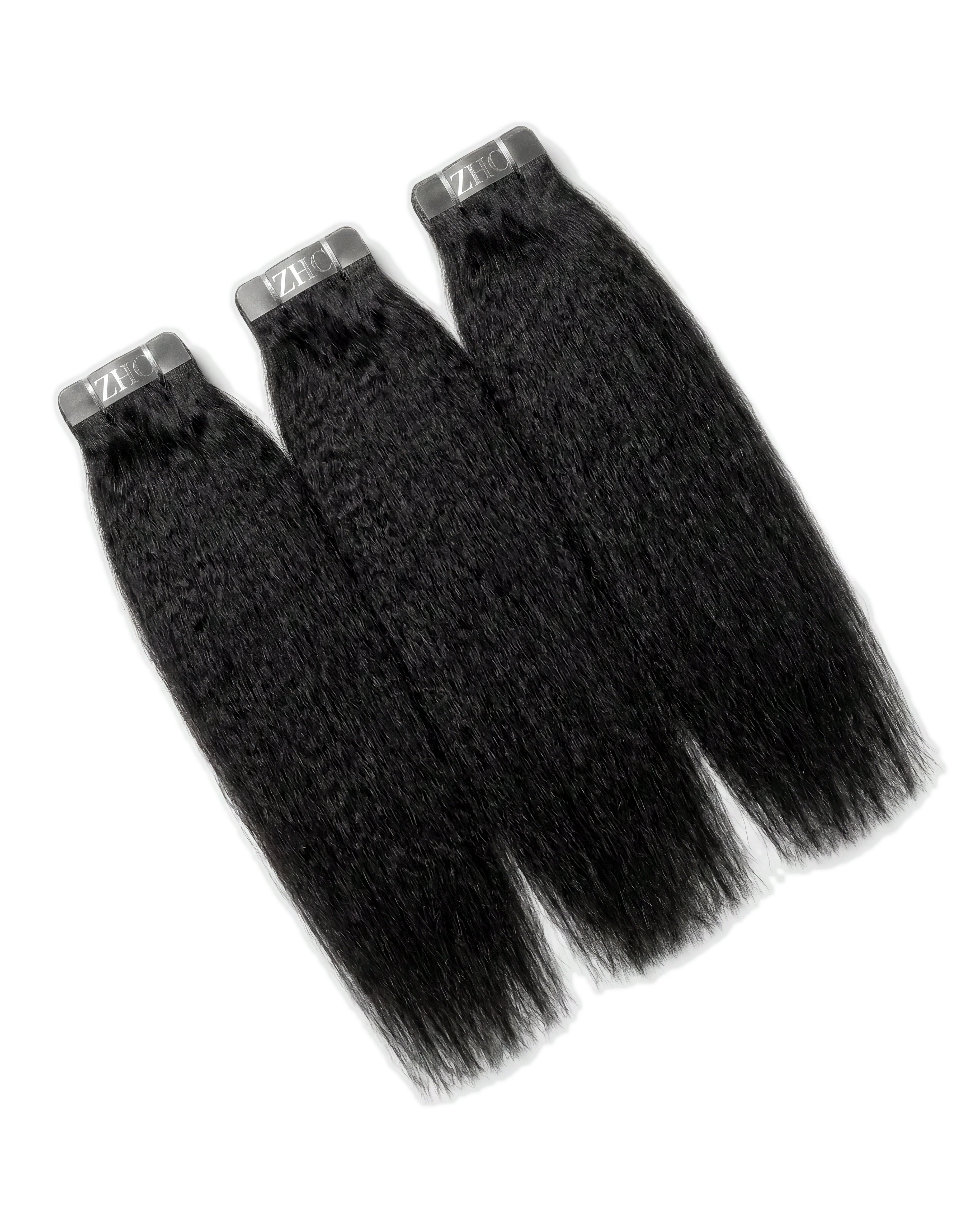 Kinky Straight Tape-In Hair Extensions