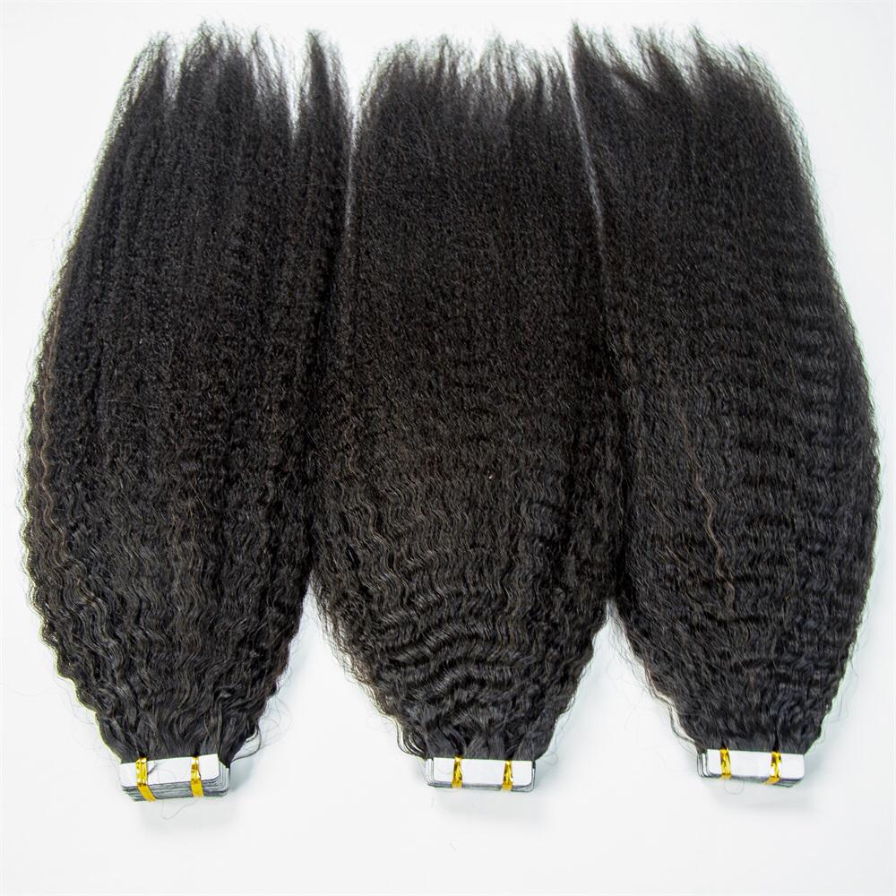 Kinky Straight Tape-In Hair Extensions