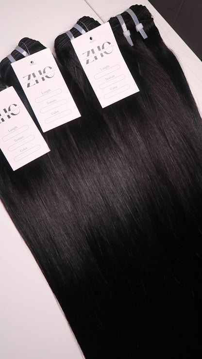 4 BUNDLES (JET BLACK RAW ONE DONOR HAIR)