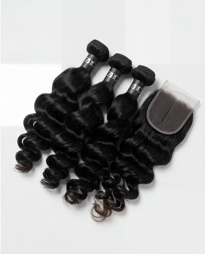 3 Hair Bundle Deals with HD Closure