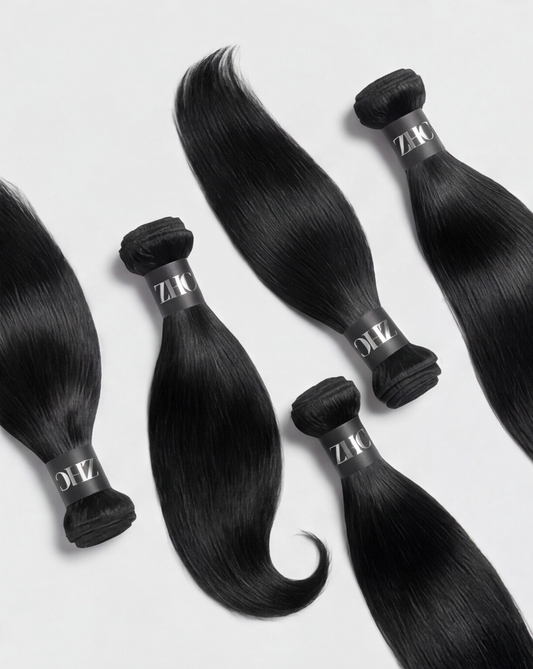 4 Bundles — Jet Black Raw One Donor Hair